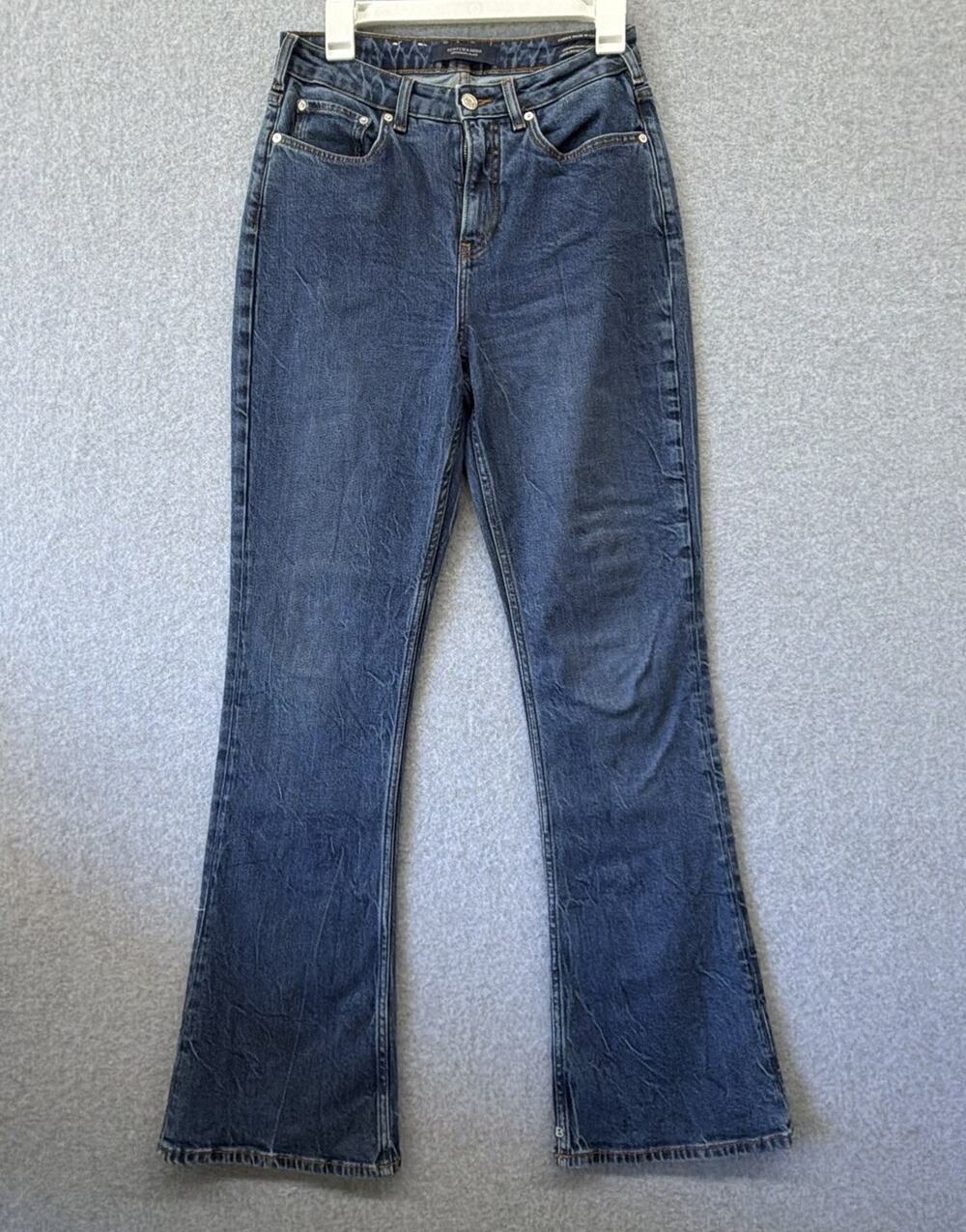 Scotch & Soda The Charm Highest Rise Flare Jeans Blue Size 8 29x32 Tall Italy